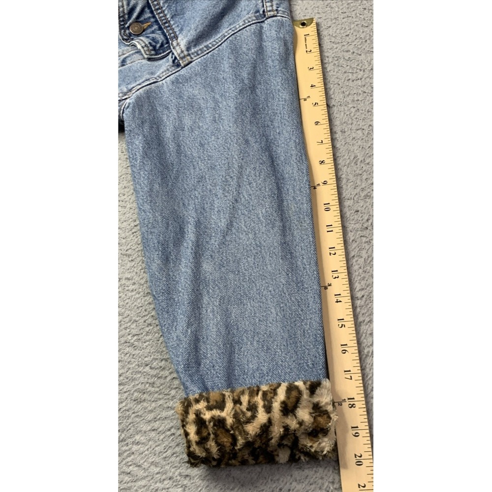 Reformation Levis Denim Jacket Womens Size Medium Collar and Cuffs Animal Print - Picture 4 of 16